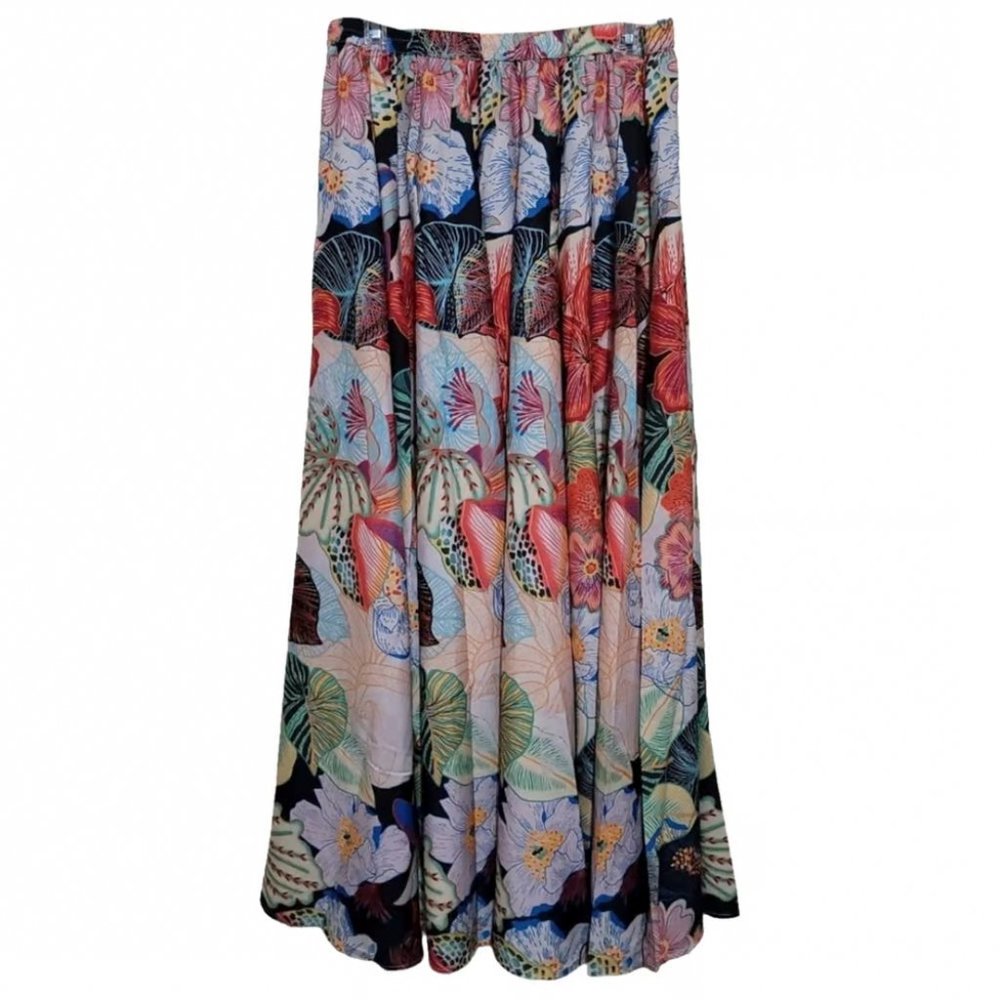 Christian Siriano Multicolored Floral Tropical Maxi Skirt in Size Medium